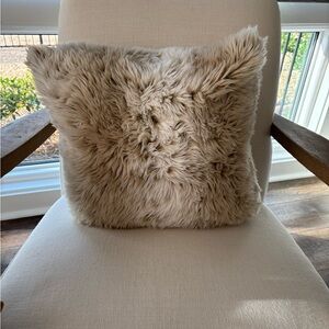 Pottery Barn Cream Faux Fur pillow cover